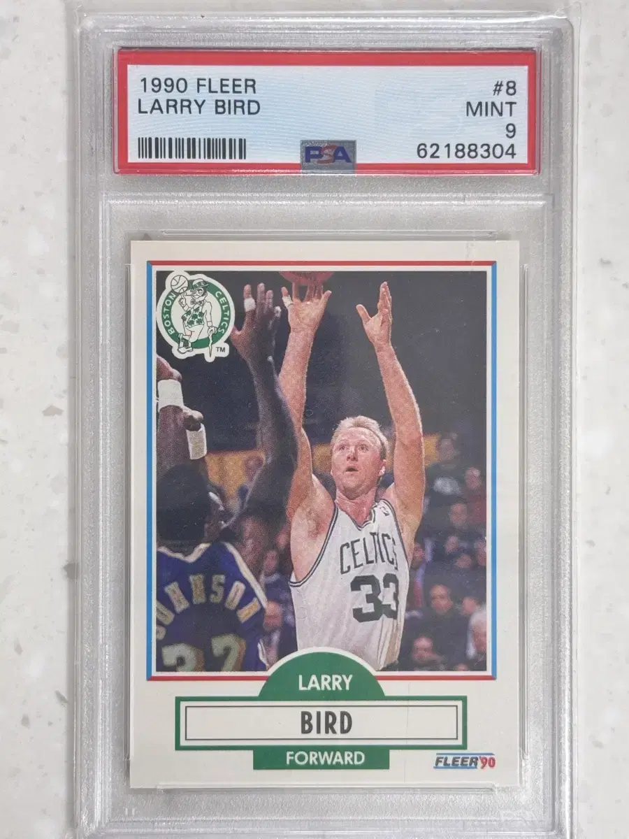 1990 FLEER 보스턴 셀틱스 래리버드 PSA9